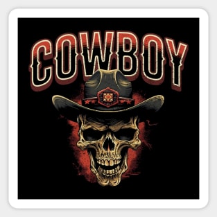 Cowboy Skull Western Vintage Sticker